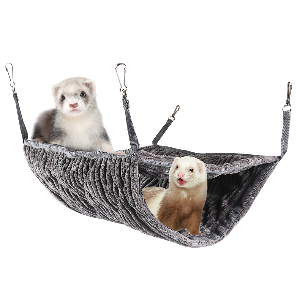 EONMIR Small Animal Double Hammock for Cage, fit Ferret, Rats, Hamster, Chinchilla, Guinea Pig Bed Toys and Accessories